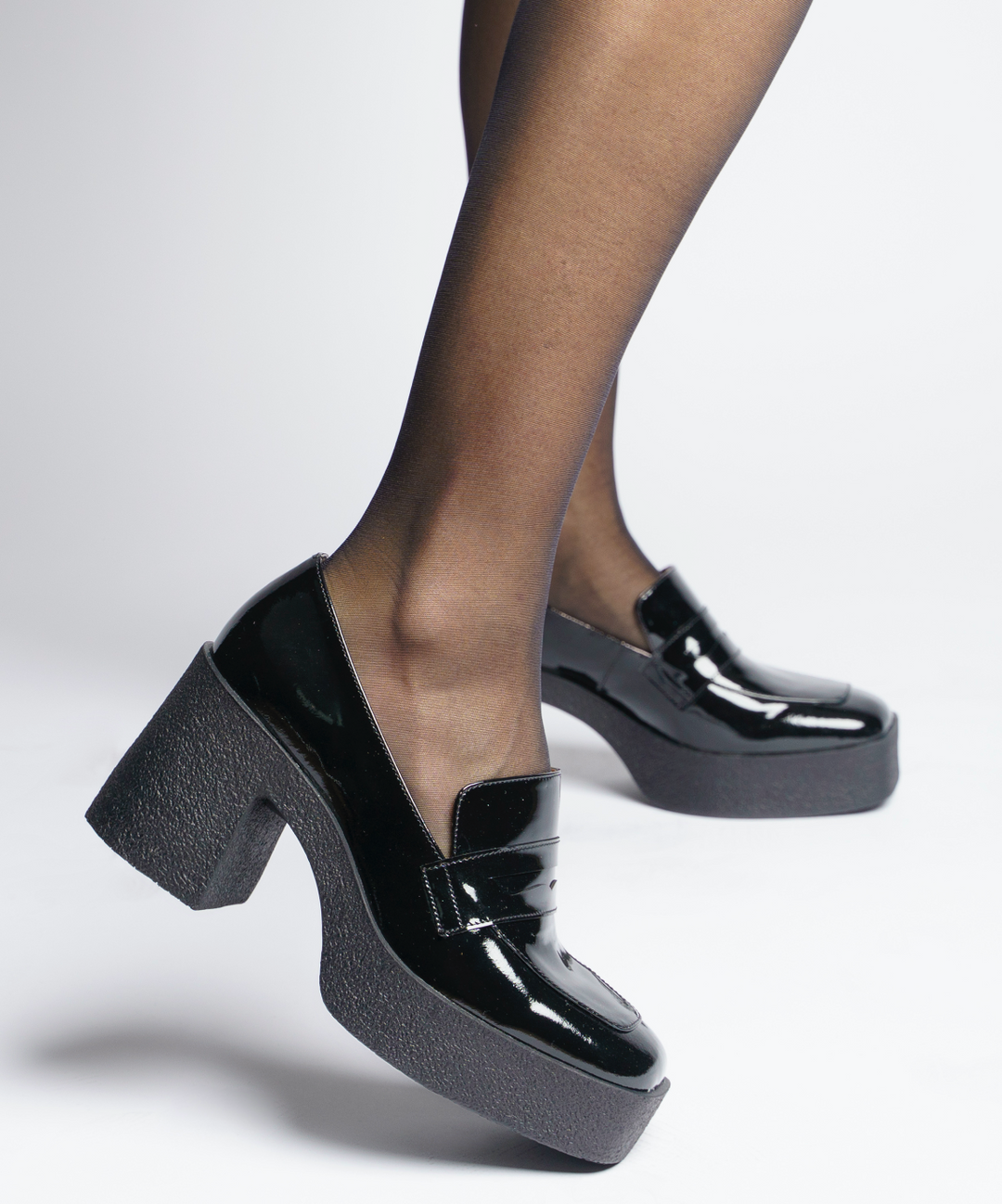 Akaada Yoko Black Patent Leather Chunky Loafers – akaada.com Akaada Yoko Black Patent Leather Chunky Loafers – akaada.com